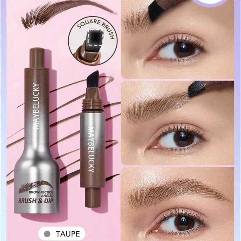 Eyebrow Tint Pencil With Large Brush Head，Natural Hairline Modification，Press Type Eyebrows Dye Pen，Anti Smudging And Waterproof