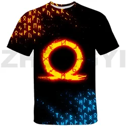 Fashion Man God of War 3D T-shirt Teens Kratos Short Sleeve Harajuku Anime Oversized T Shirt Female Clothing Kids Cartoon Tees