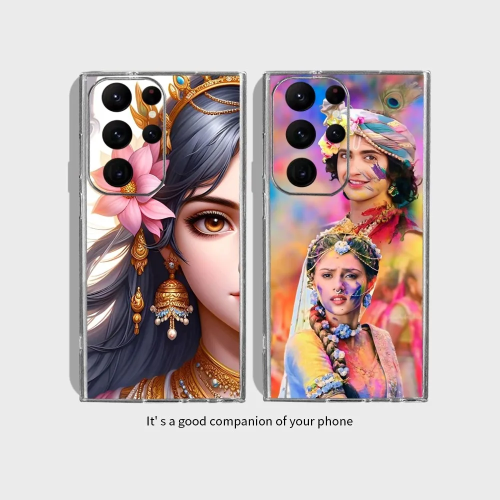 Lord Krishna Radha Phone Case for Samsung Galaxy S24 Ultra S22 S23 Ultra S21 S20 5G Protective Silicone TPU Funda