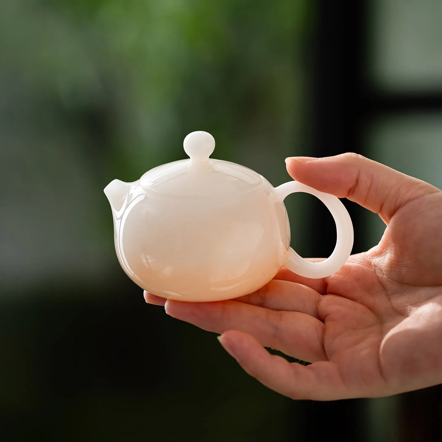 Ice-like Unprocessed Jade Xi Shi Pot Tea Making Device Blanc De Chine Teapot Single Mini Large