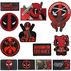 Marvel Superhero Death Attendants Emblema, Bordado Gancho e Loop Patch, Chapéu DIY, Braçadeira Mochila, Roupas, Novo