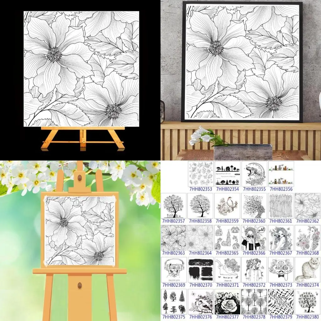 

Clear Stamp Cute Flowers Transparent Clear Silicone Stamp/Seal for DIY Scrapbooking Cards Making high quality