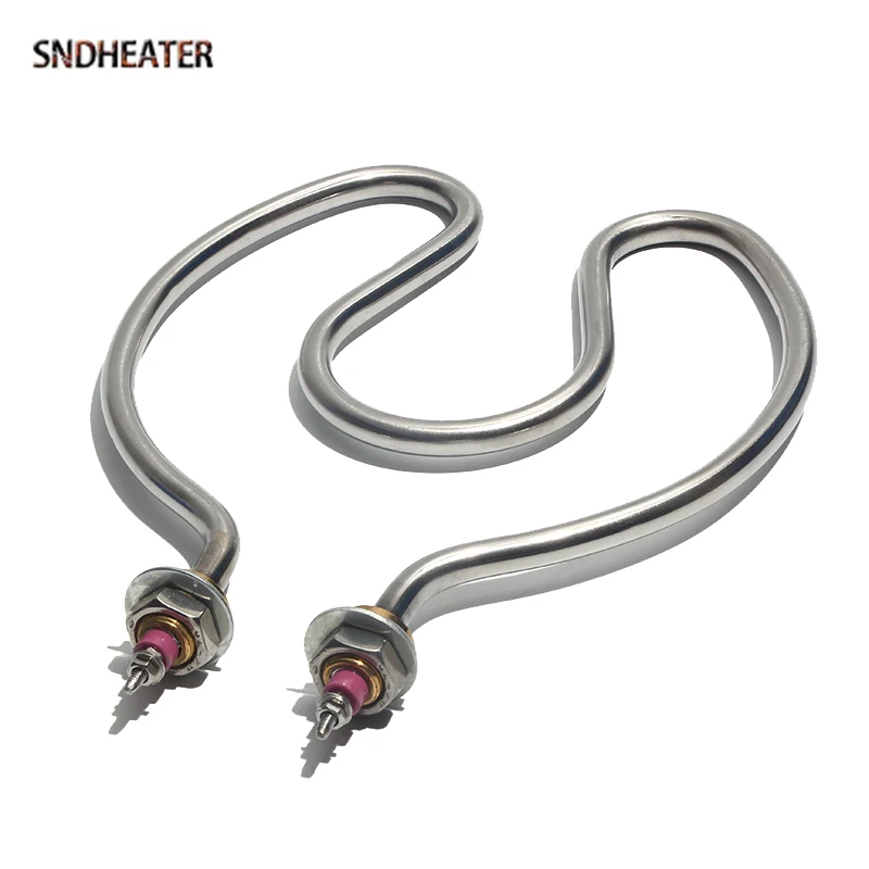 SNDHEATER 220V Horse Hoof Type Copper Water Heating Fittings M16 Thread High Power Electric Circular Heater Element 304SS 2.5KW