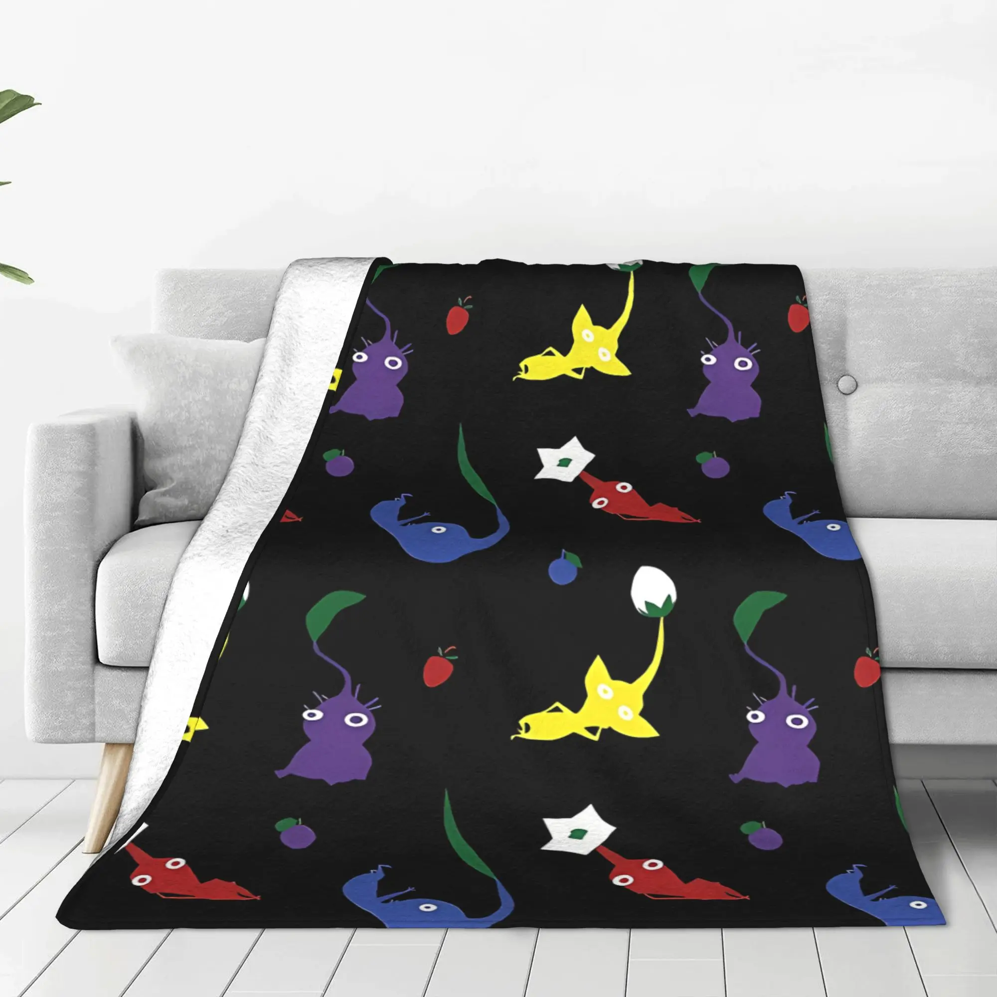 1PC Home Cutecore Pik Pattern! Pikmin Blanket Super Cosy Plush Home Living Room Sofa Halloween