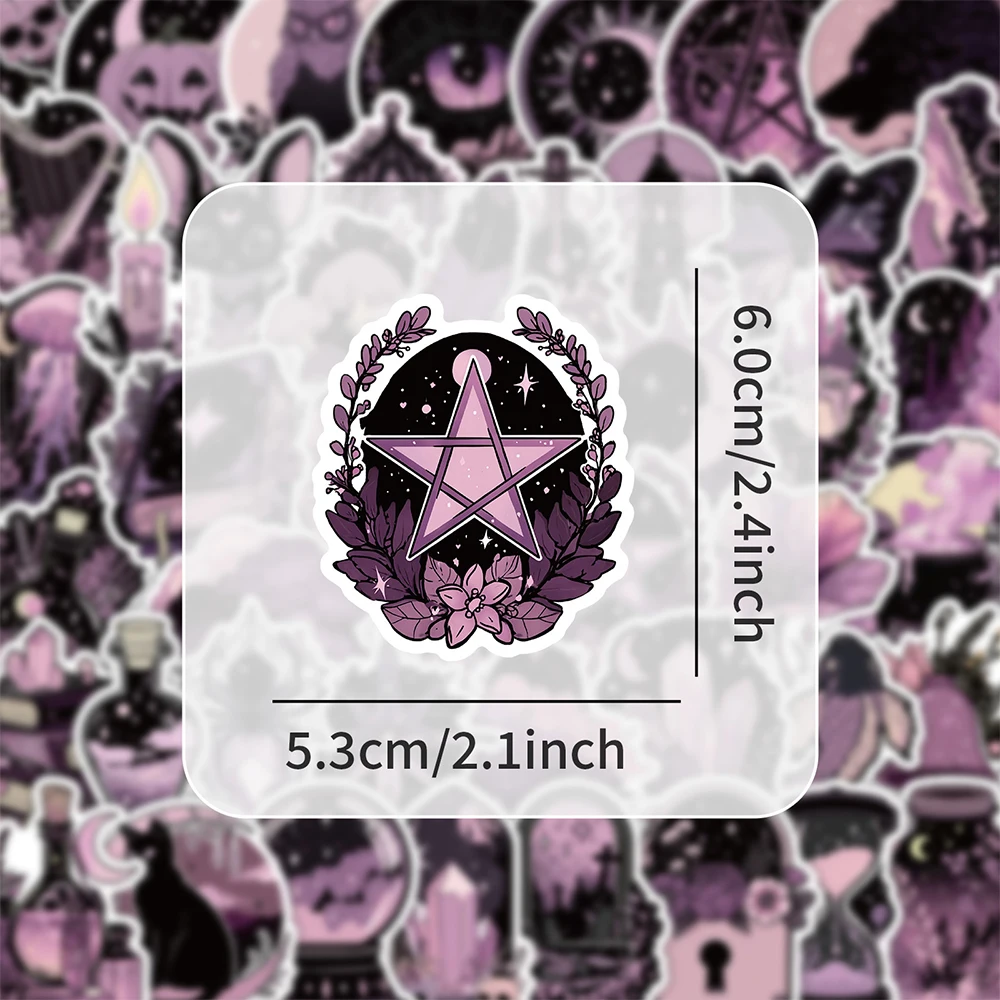 10/30/50pcs Cartoon Dark Purple Gothic Style Stickers Aesthetic DIY Skateboard Phone Helmet Laptop Cool Graffiti Decals Toy Gift view 5