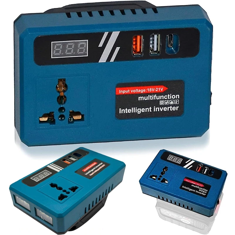 

120W Lithium Battery Inverter DC 21V To 220V High Power Power Converter Transformer Multifunction 3 USB Ports Inverter Adapter