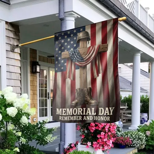 US Military Patriotic Yard Flag Memorial Veterans Day Armed Forces Lawn Banner RRI