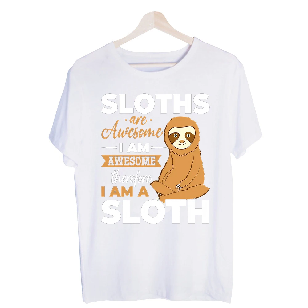 Men's Sloth Animal Graphic Tee, Slogan Style Crew Neck T-Shirt for Casual Daily Wear