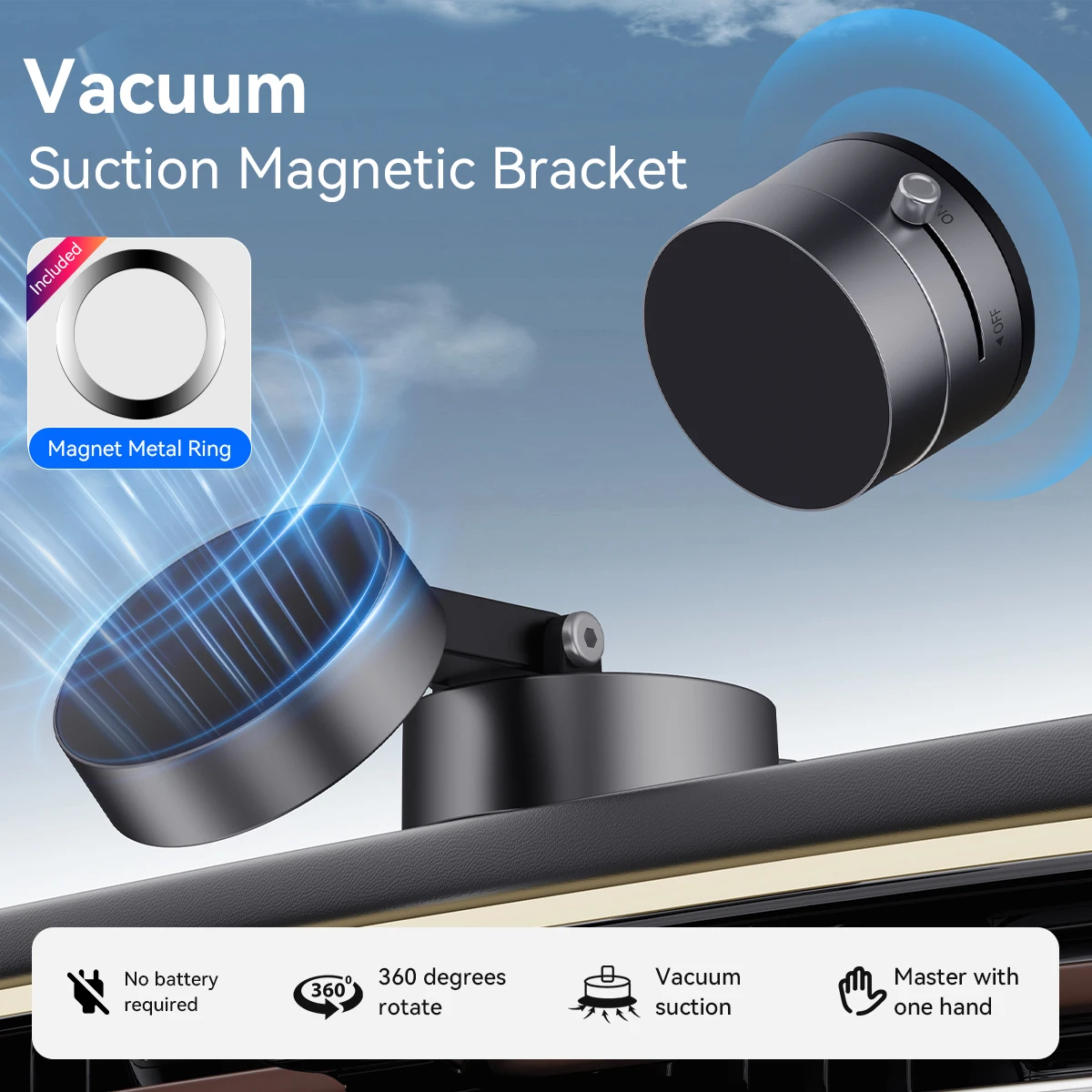 Mini 360° Vacuum Double Side Magnetic Suction Cup Holder Foldable Kitchen Lazy Phone Bracket For iPhone Android Smartphone