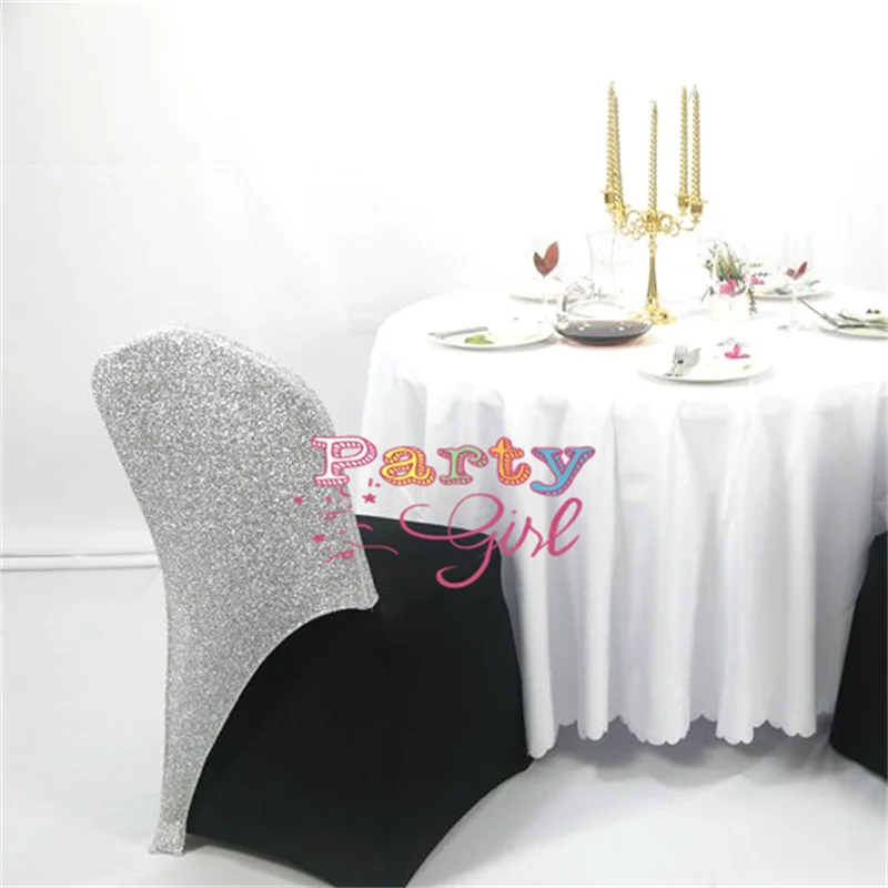 New Design Sequin Chair Cap Hood For Spandex Chair Cover Wedding Event Party Decoration