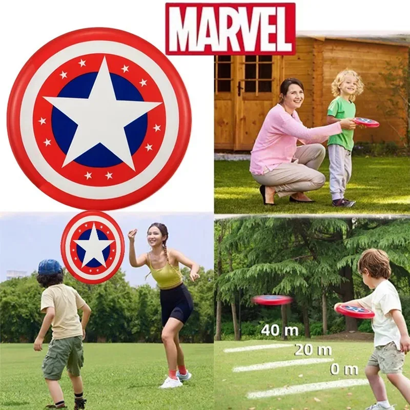 Marvel  Captain America PU Soft Frisbee Anime Children Outdoor Game Props Parent Child Interaction Anti Slip Sports Toy Gifts