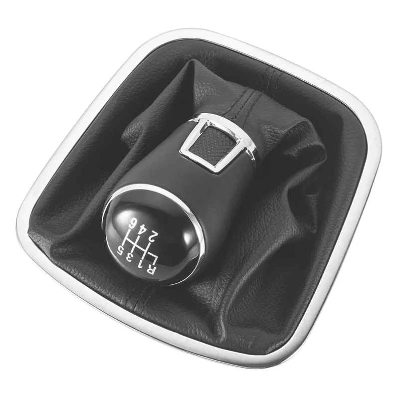 For VW Volkswagen Polo 6C 2015 2016 2017 2018 5 Speed / 6 Speed Gear Gear Lever Stick Shift Knob With Leather Boot Car Styling