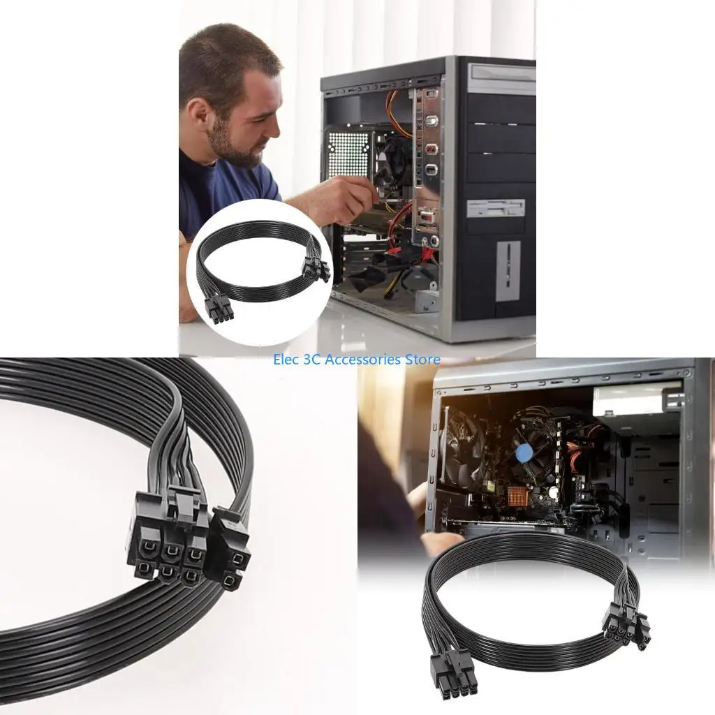 Y51A Secure Connection 8Pin to 6+2 Pin Male GPU Power Cable for GPU Performances