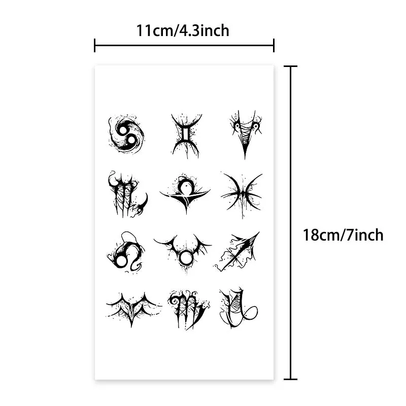 Long-lasting Waterproof Tattoo Stickers, Simulated Non-Reflective Temporary Tattoos, Geometric Patterns, Fake Finger Tattoos