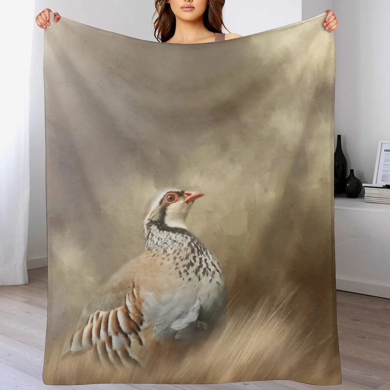 

Red Legged Partridge Throw Blanket