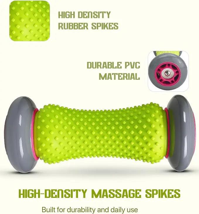 Spiked Foot Roller Massager, Relieve Plantar Fasciitis & Muscle Tension