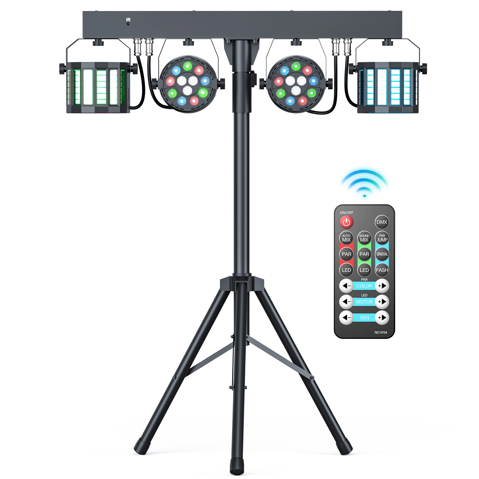 Yiflamefly Combination Bracket Lights 60W RGBW LED Par Lights DMX512 Beam Stage Light For Church Concert Wedding Birthday Party
