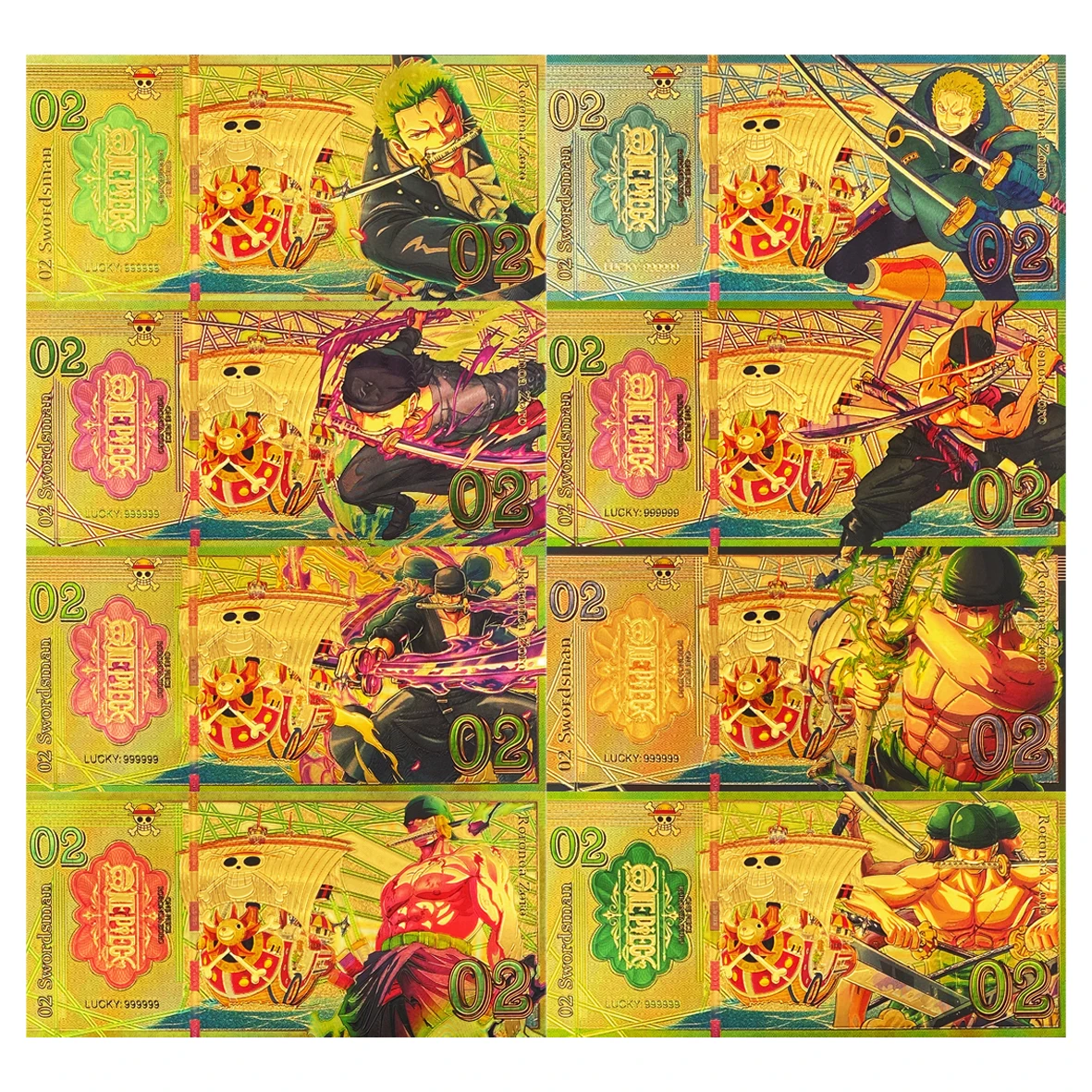 جميع الأنماط مجموعات الأوراق النقدية اليابانية أنيمي بطاقة بلاستيكية أنيمي مطلية بالذهب عيار 24 قيراط لهدايا جمع الهوايات #2