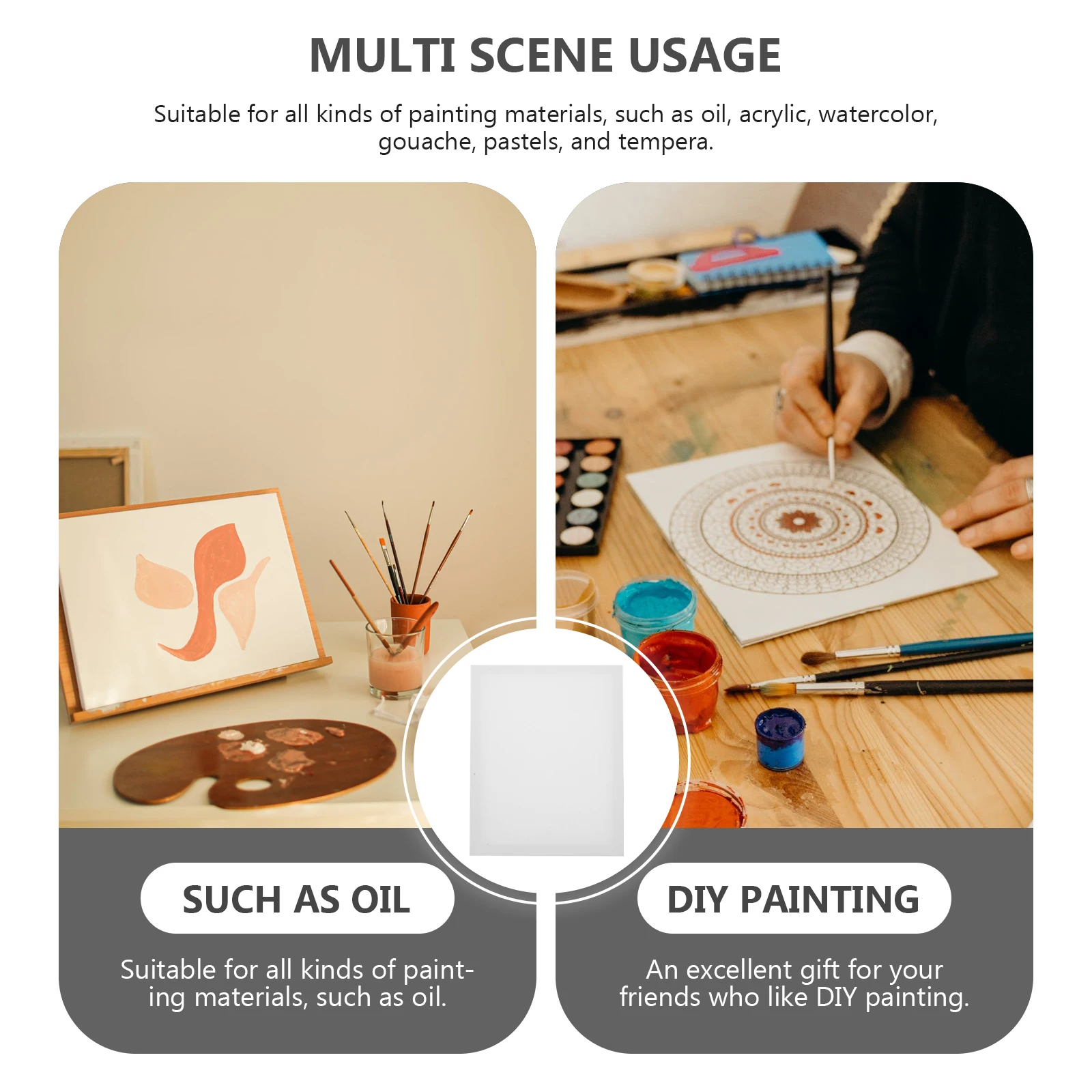

2 Pcs Picture Frame Oil Painting Frames Artwork Canvas Artist Blank Multifunction