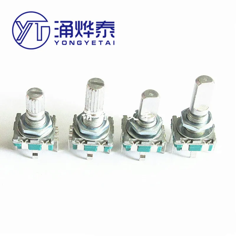 YYT 5PCS EC11 rotary encoder encoder switch EC11 five-legged handle length 20MM 15MM plum blossom half shaft