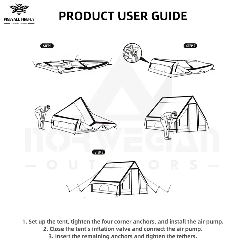 Outdoor Inflatable Camping Tent with a Panoramic Skylight