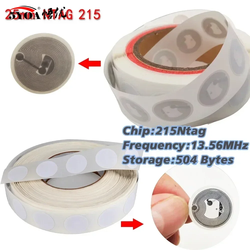 5YOA 50pcs 30pcs 10pcs Ntag213 Ntag215 NFC Tags NFC Sticker 13.56 MHZ 540Bytes RFID NFC Tag Adhesive Labels For NFC Phones