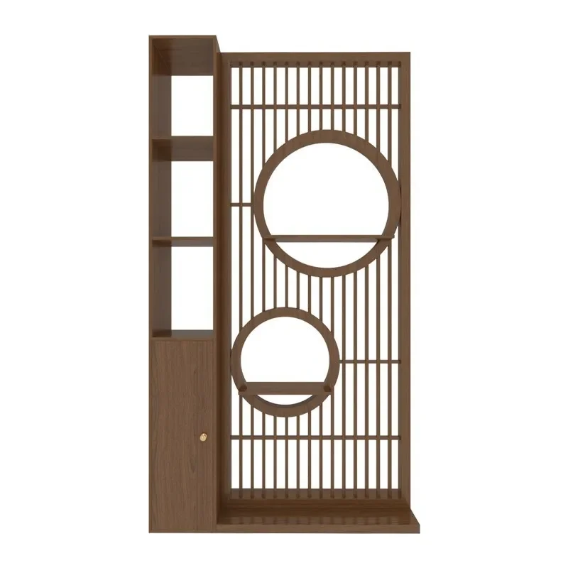 

Screen partition living room new Chinese-style solid wood grille entrance entrance tea room block simple modern shelves