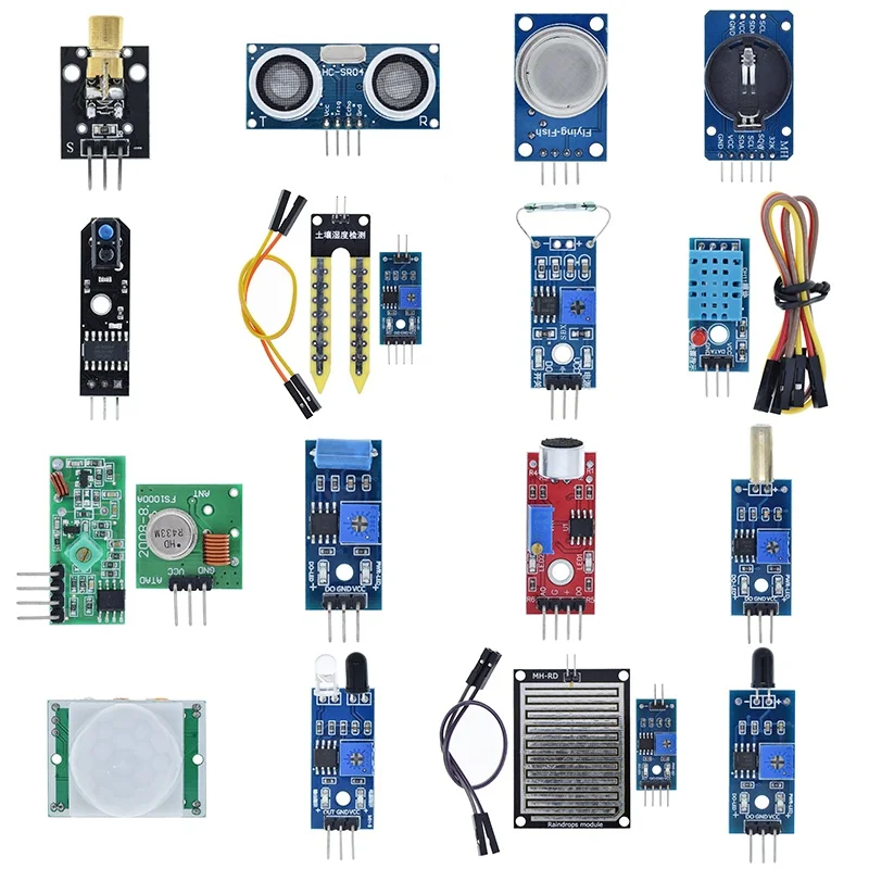 Imagem -06 - Kit de Módulo Sensor Tzt para Arduino 16 Pcs Lot Framboesa pi 16 Tipos