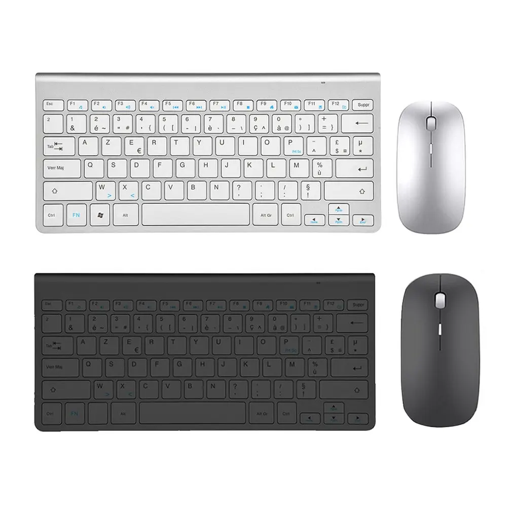

Wireless French Keyboard Mouse Ultra Slim Multimedia Combo Low Noise Keyboard Mouse For Laptop Desktop Smart TV Dropshipping