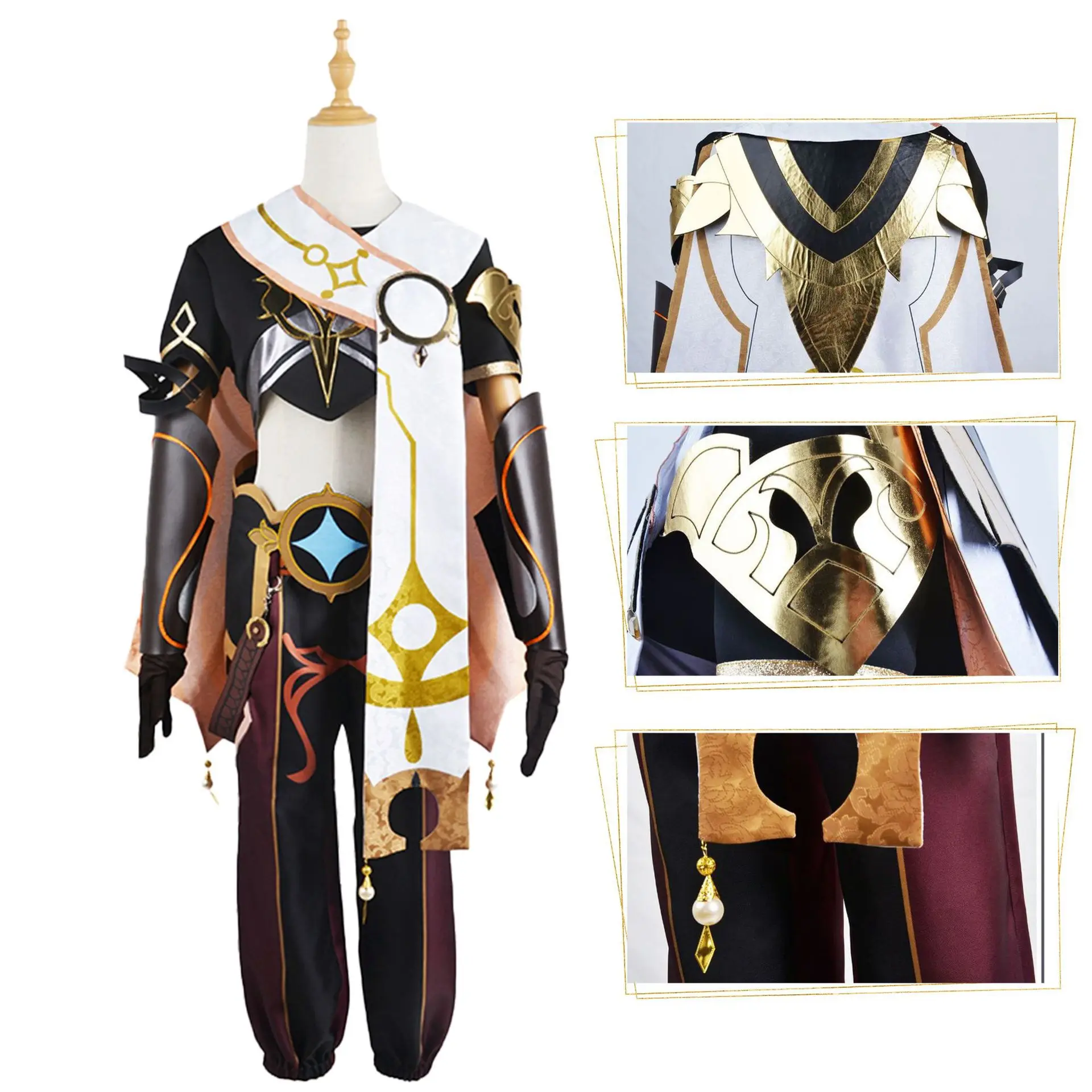 Genshin Impact Aether Cosplay Costume Adult Carnival Uniform Wig Anime Halloween Party Costumes Masquerade Women men