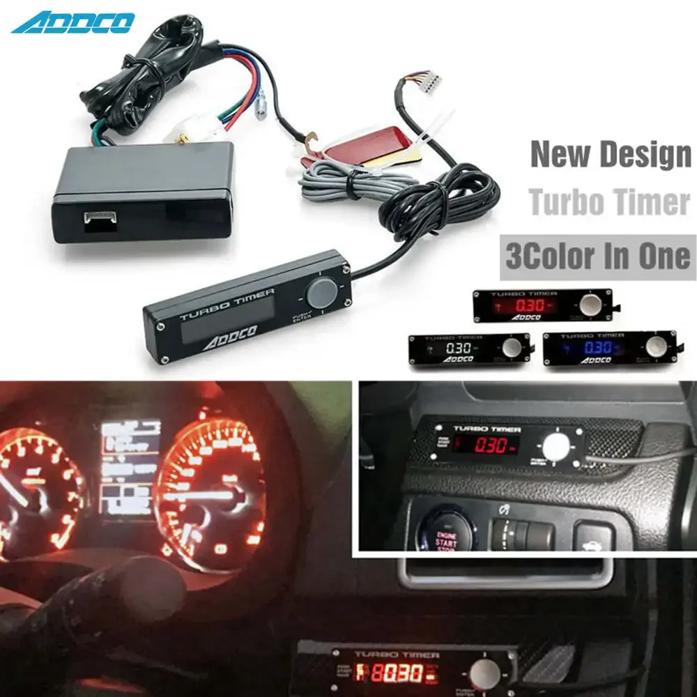 ADDCO 3 Color LED Digital Display Blox Style Auto Turbo Timer Meter Relay Controllers For Universal Turbo Car AD-YSQ011