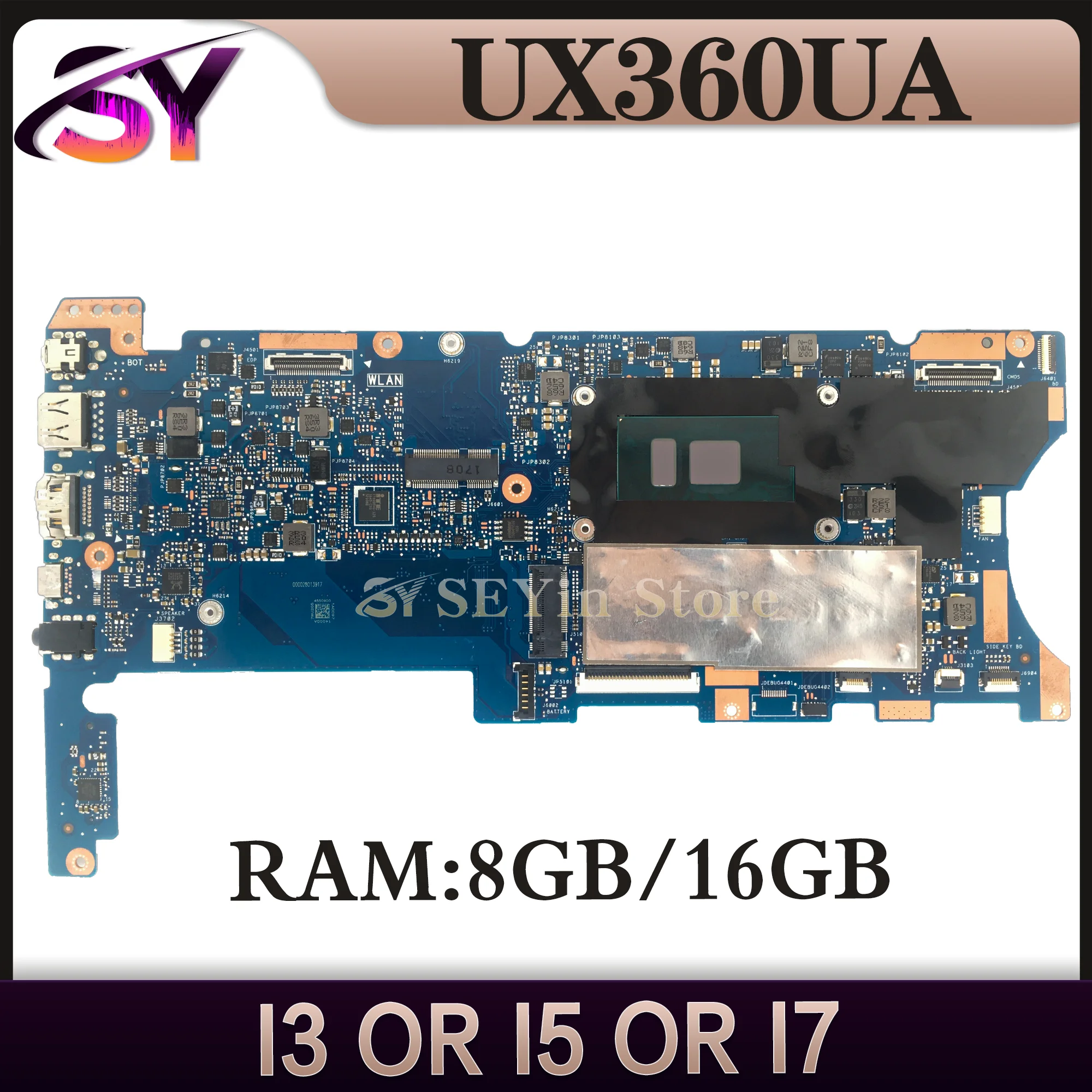 UX360UA Mainboard For ASUS ZenBook Flip UX360UAK UX360U UX360 TP360UA Laptop Motherboard I3 I5 I7 6th/7th Gen 8GB/16GB-RAM