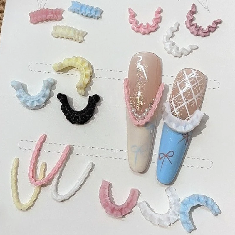 Colorful Resin Soft Carved French Skirt Edge Lace Line Chic U-shaped V-shaped Nail Art Decoration Manicure Accessories Wholesale - Image 3