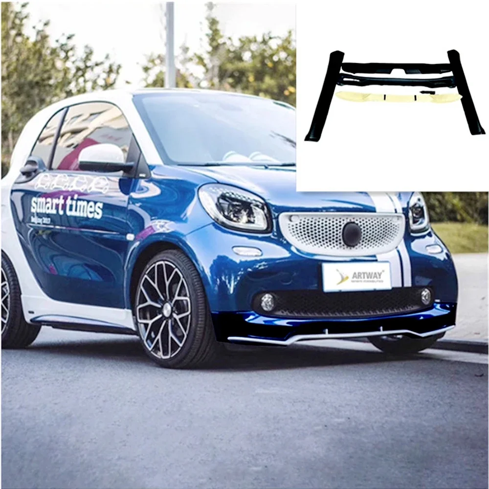 

car Unpainted side skirt around the front bar and the rear bar Spoiler Smart Bumper protector For Benz Smart Fortwo 2Door 453
