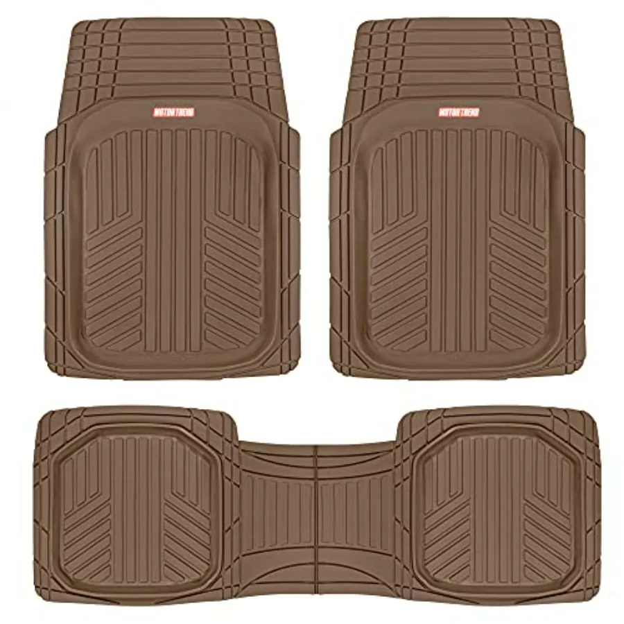 

FlexToughXL DeepDish Floor Mats for Cars Full Set All-Weather Rubber Automotive Floor Mats Waterproof Heavy Duty Car Mats Flexi