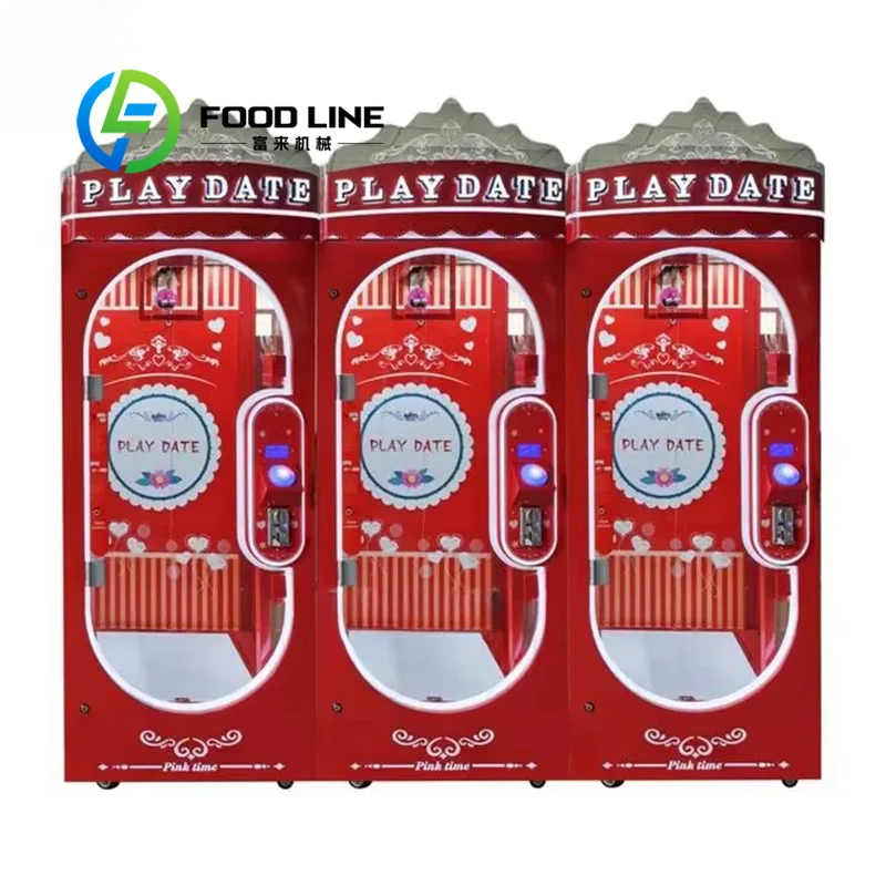 Indoor Pink Date Doll Aluminum Rail Scissors Prize Vending Coin Operated Skill Arcade Game Machine