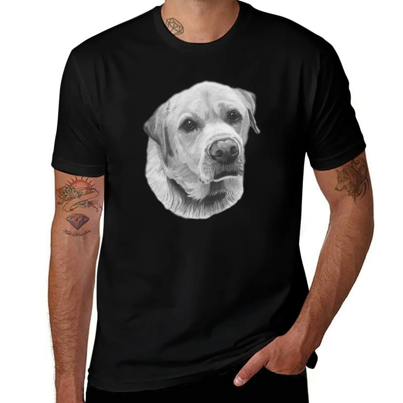 

Monochrome Yellow Labrador T-Shirt Clothing blue archive for a boy big and tall t shirts for men