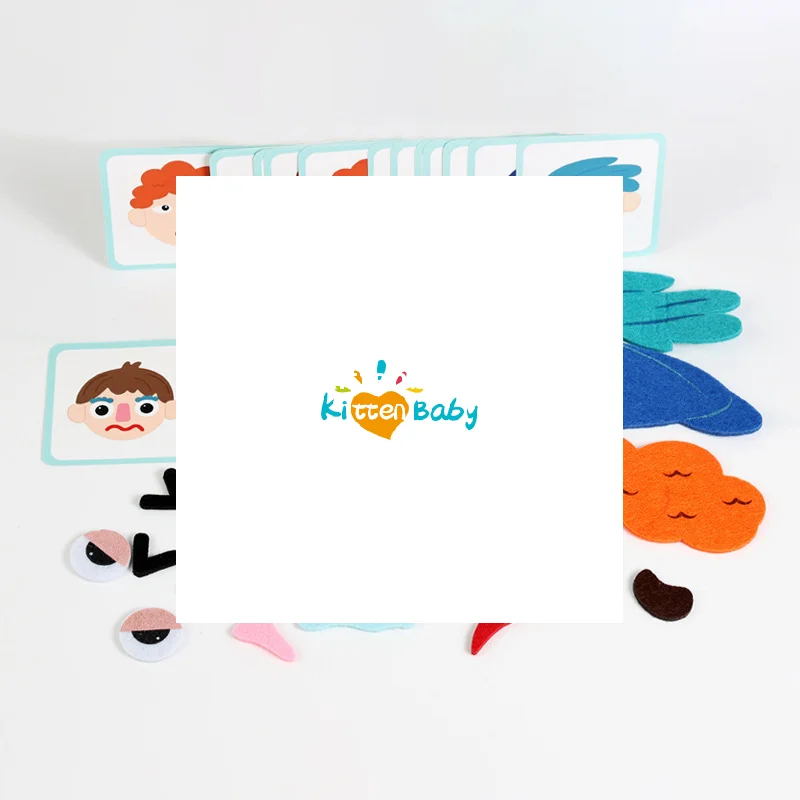 لعبة مونتيسوري لتعبير الوجه للأطفال ألعاب التغيير العاطفي مع 16 قطعة بطاقة ألعاب تعليمية لمرحلة ما قبل المدرسة #1