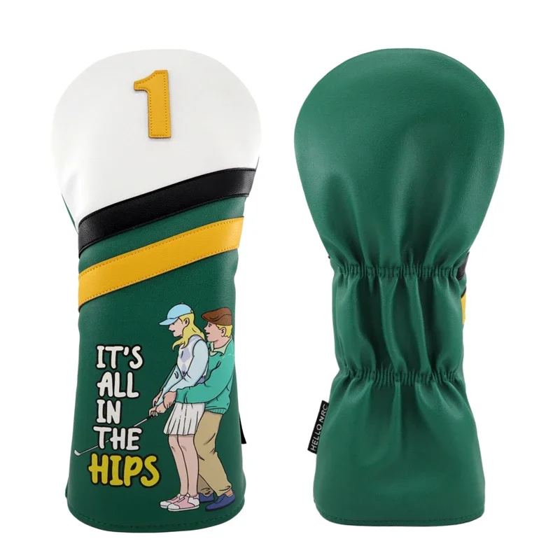 Golf Club Head Covers Funny Golf Driver Head Cover Leather Headcovers Set for Men and Women All in the Hips Go Home, Ball