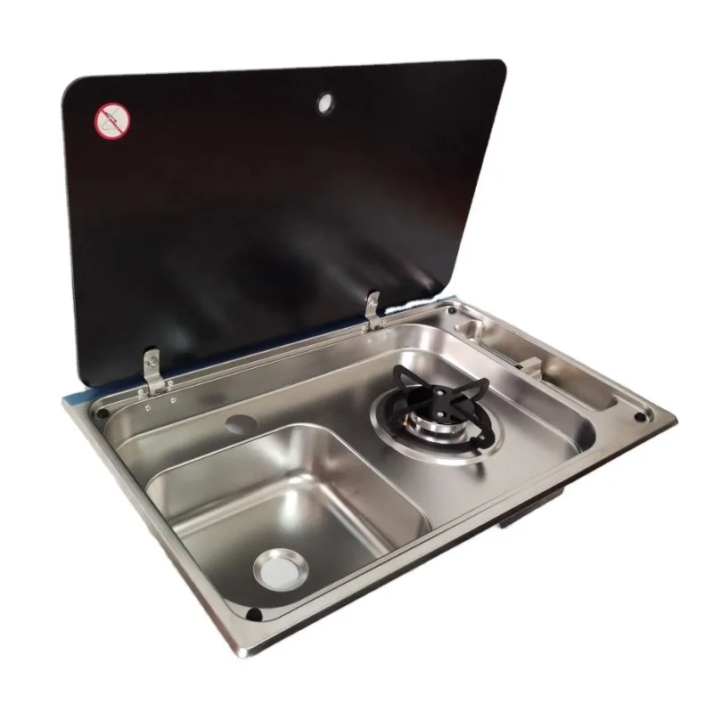 Stainless steel 304 one burner gas stove and sink