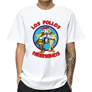 T-shirt d’été à manches courtes pour hommes de haute qualité 100% coton Breaking Bad LOS POLLOS imprimé T-shirt décontracté et drôle T-shirt masculin 10 meilleurs catbus de vente - No 8