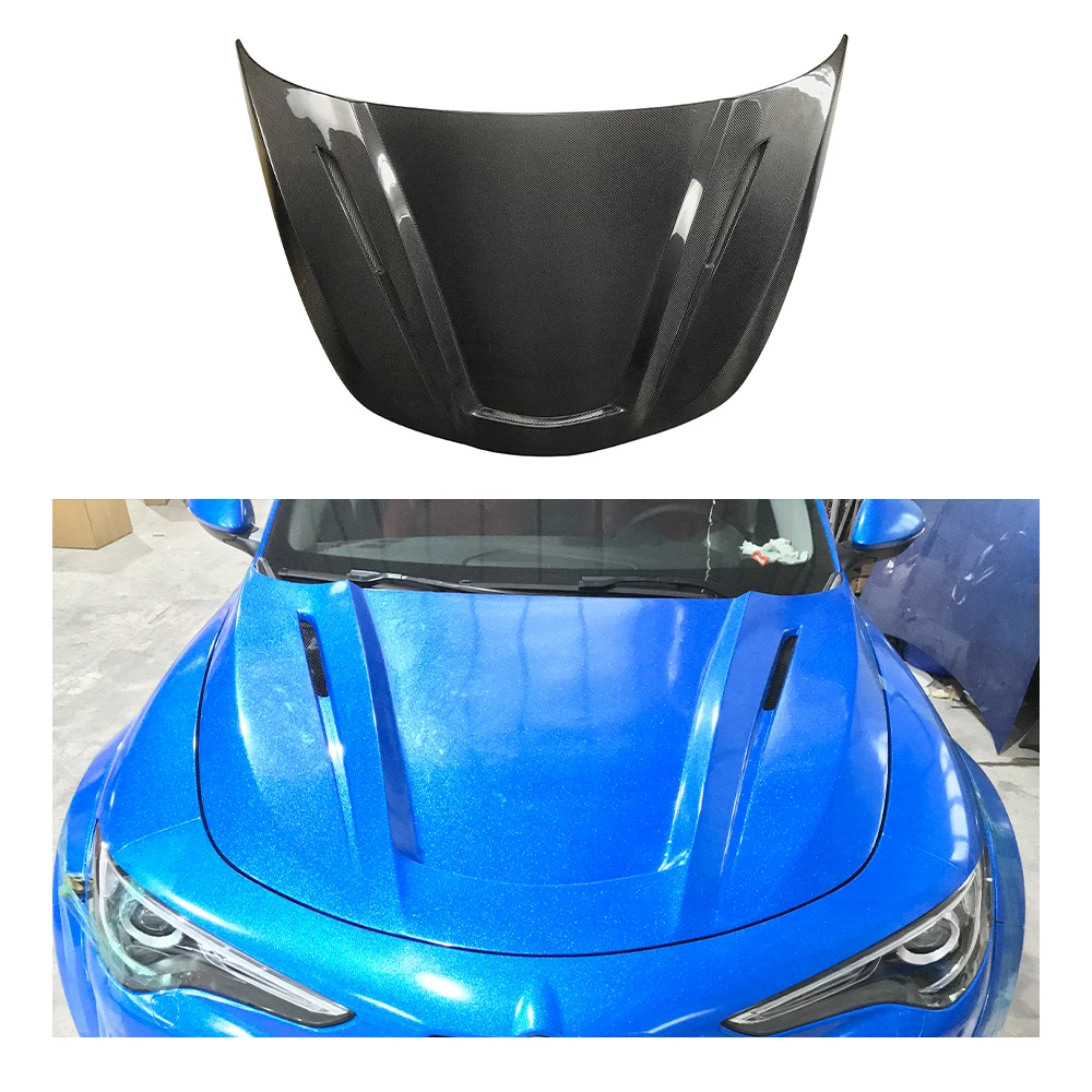 

OEM SD Style Carbon Fiber Car Accessories Bodykit Engine Hood Bonnet Cover For Alfa Romeo Stelvio Hood Bonnet