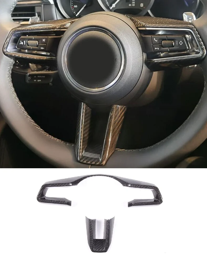 Dry Carbon Fiber Car Steering Wheel Gear Shift Cover Door Handle Window Control Door Sills Cover Trim Fit For Porsche 911 992