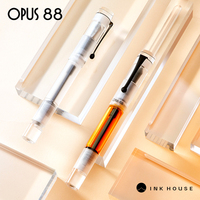 OPUS 88 DEMO Fountain Pen Transparent Demonstrator Orange JOWO Nib Eye Dropper Filling System Large Ink Capacity
