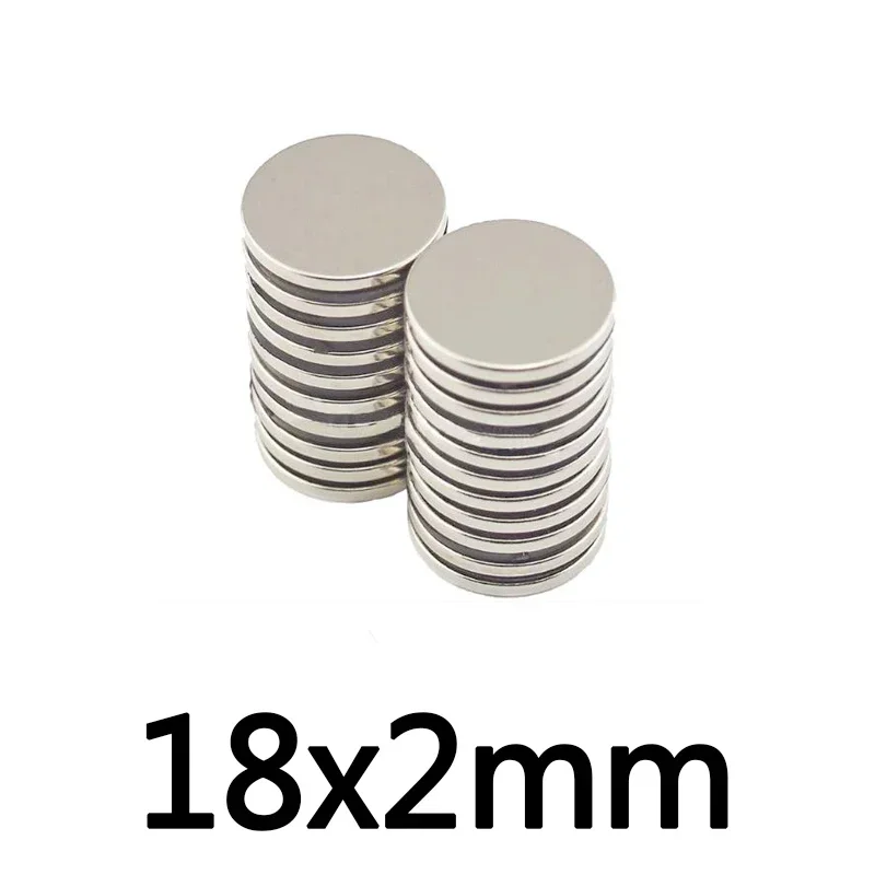 5 ~ 100 pz 18x2 sottile neodimio magnetico Super forte 18mm x 2mm potenti magneti permanente piccolo magnete rotondo 18*2mm