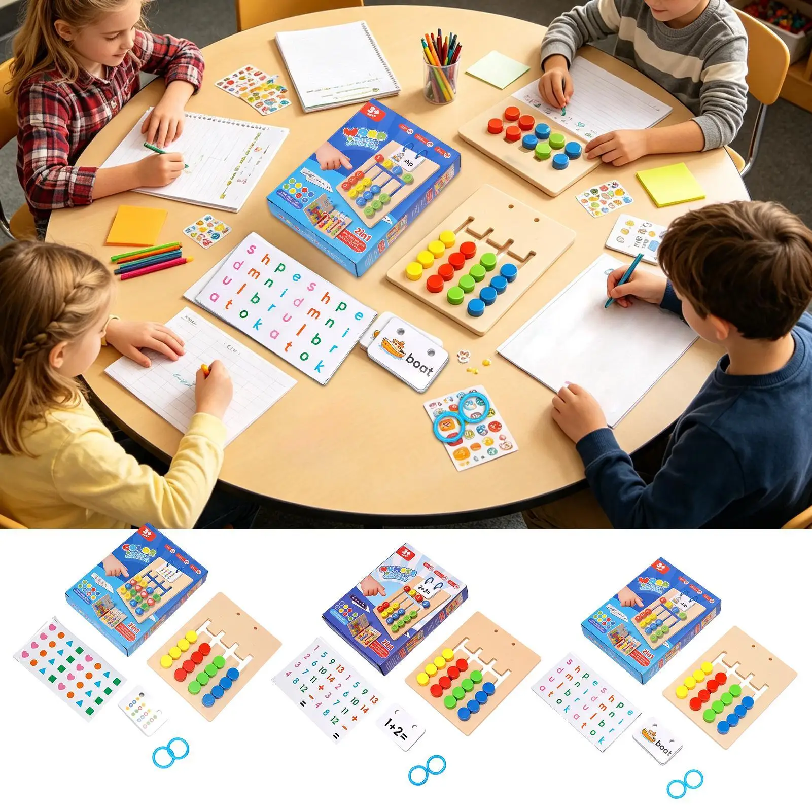 Alphabet Matching Game Interactive 2-in-1 Educational Wooden Matching Toys Alphabet Games Learning Toys For Kids Aged 4-8