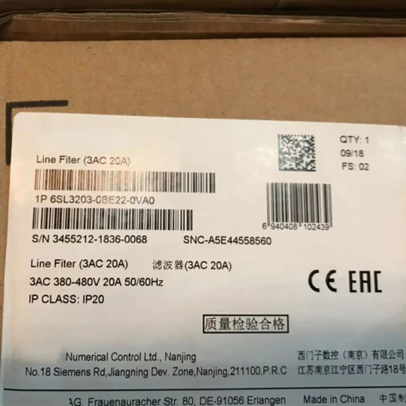 

New Original 6SL3203-0BE22-0VA0 Spot