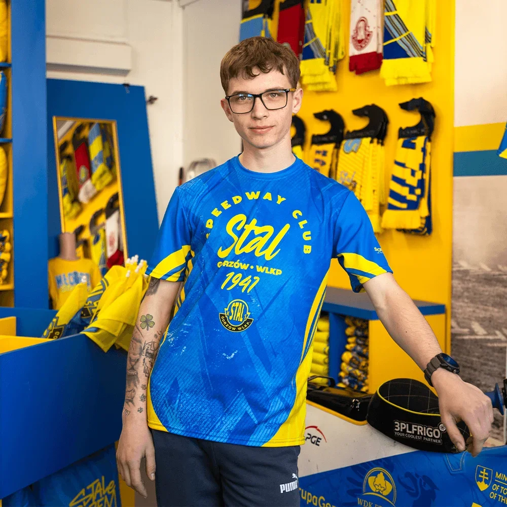 Racing T-Shirt —Blue-to-Yellow Gradient Curve Print Quick-Drying & Breathable; Suitable Track Training Outdoor Motorcycle Riding