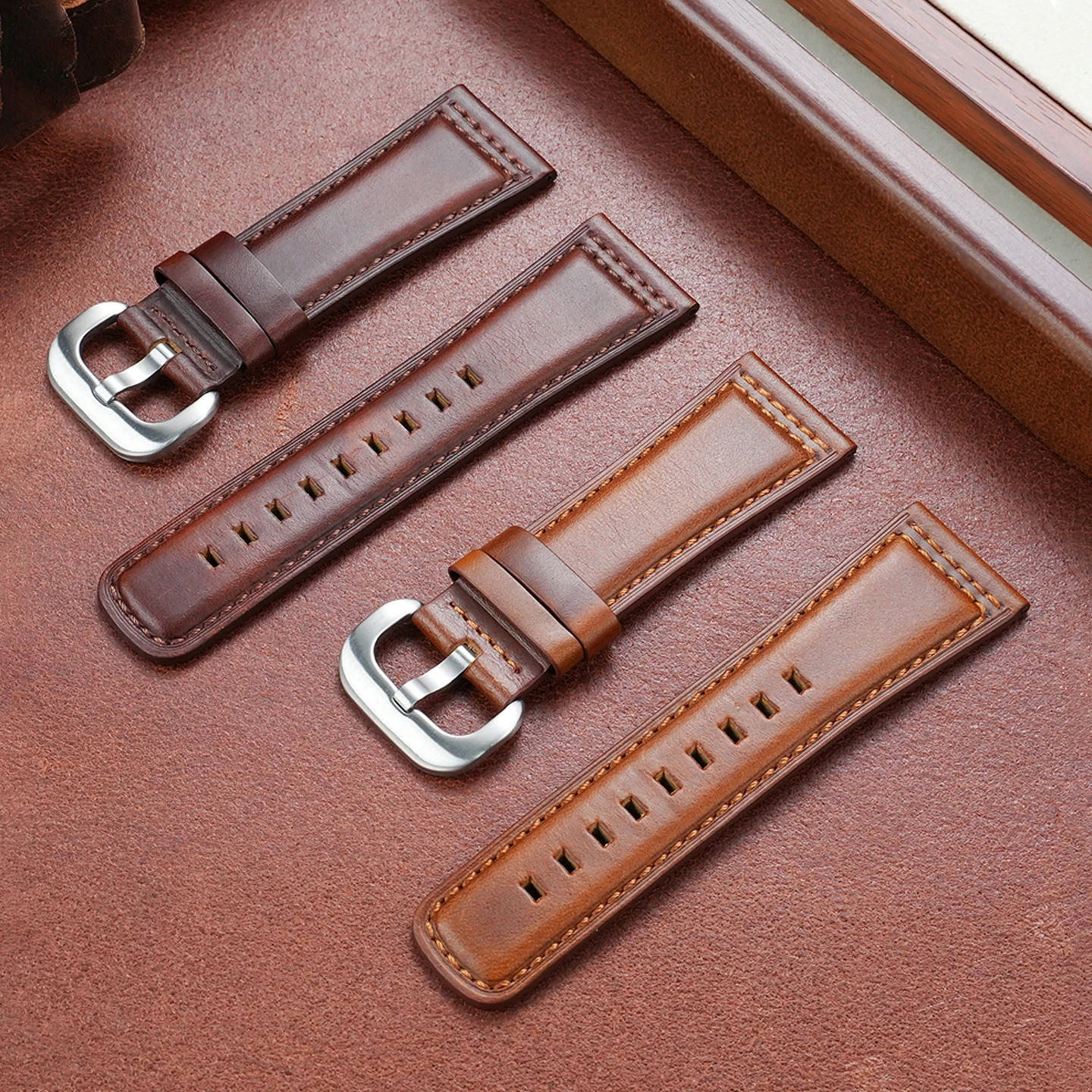 28mm Men's watch accessories suitable for seven Fridays leather watch strap men P2/PS1/M2/Q2 black brown cowhide bracelet 28mm