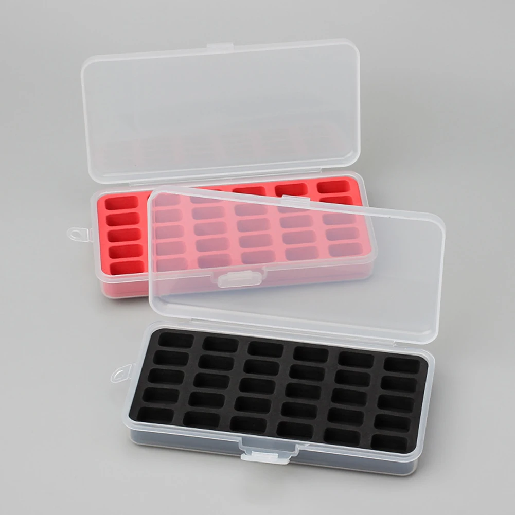 Efficient Grid Sewing Machine Bobbin Storage Box with Sponge Protects against Scratch and Dust Organizes Bobbins Perfectly